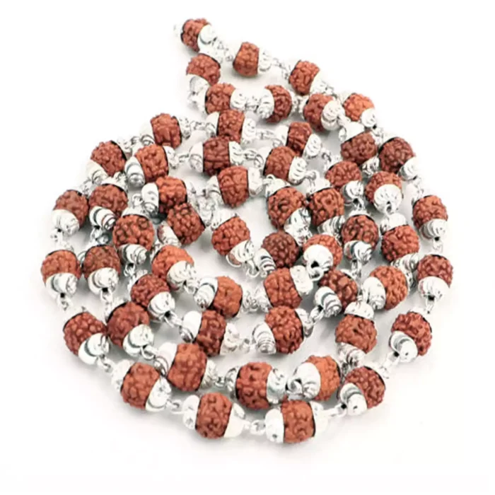 Pure Silver Rudraksha Mala